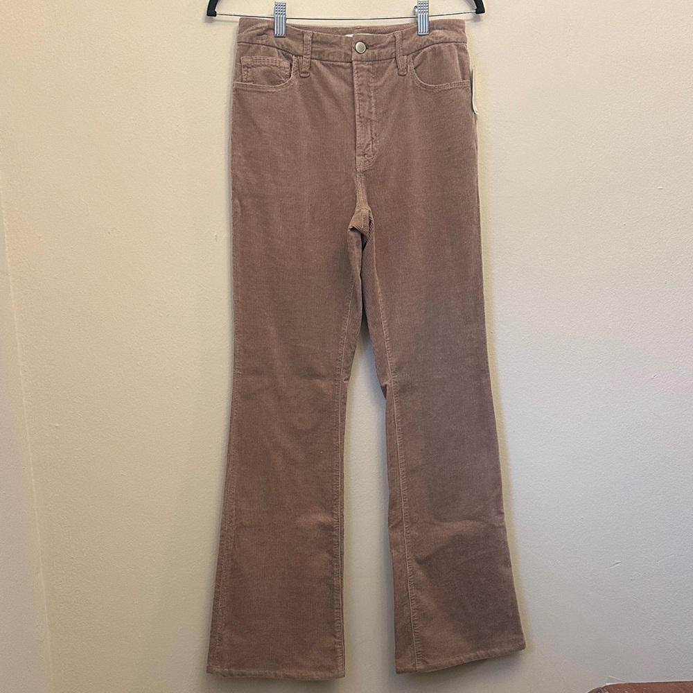 Good American Brown Corduroy Flared Pants Jeans Sz 8/29‎ NWT Trendy Western